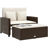  Vrtni dvosjed s jastucima smeđi od poliratana Brown and cream | shoptok.hr