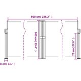  Uvlačiva bočna tenda 100 x 600 cm tamnozelena | shoptok.hr