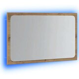 vidaXL kopalniška omarica z ogledalom z led artisan hrast 60x8,5x38 cm | Shoptok.si
