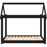 vidaXL Pasja postelja črna 101x70x90 cm trdna borovina | Shoptok.si