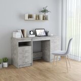  Radni stol siva boja betona 140 x 50 x 76 cm konstruirano drvo | shoptok.hr