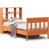 vidaXL Posteljni okvir brez vzmetnice voščeno rjav 90x200 cm borovina | Shoptok.si
