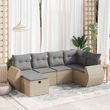Maison Chic Seti vrtnega pohištva - Vrtna garnitura - Vrtni pohištvo set 6-delna z blazinami bež poli ratan, (21804112) | Shoptok.si