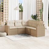 vidaXL 5-dijelni vrtni set sofa s jastucima bež od poliratana | shoptok.hr