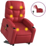  Električni masažni naslonjač na podizanje umjetna koža crveni | shoptok.hr