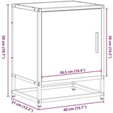 vidaXL Nočna omarica dimljeni hrast 40x31x50 cm inž. les in kovina | Shoptok.si