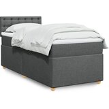 vidaXL Box spring postelja z vzmetnico temno siva 80x200 cm blago | Shoptok.si