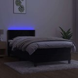  Box spring postelja z vzmetnico LED črna 90x190 cm žamet, (20726983) | Shoptok.si