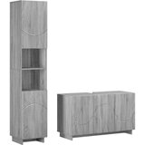  Set ormarića za kupaonicu 2 kom. Siva Sonoma Prerađeno drvo | shoptok.hr