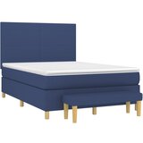  Krevet s oprugama i madracem plavi 140 x 190 cm od tkanine | shoptok.hr