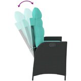  Vrtni naslonjač s jastucima crni od poliratana - Crna 104 x 59 x 93 cm 1 1 | shoptok.hr