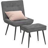  Stolica za opuštanje s osloncem za noge tamnosiva baršunasta | shoptok.hr