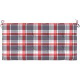  Jastuk za vrtnu klupu crveni karirani 120x50x3cm tkanina Oxford | shoptok.hr