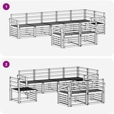  Set vanjskih sofa 8 pcs Bijela 308 x 130,5 x 73 cm | shoptok.hr