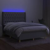 box spring s madracem LED svjetlosivi 140x190 cm tkanina | shoptok.hr