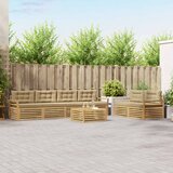  Set vanjskih sofa 7 kom. Bijela i bež Čvrsto drvo akacije | shoptok.hr