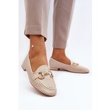 Boto Women's flat-heeled moccasins with beige decoration Iluvana | shoptok.hr