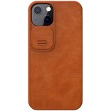 Nillkin Qin Leather Pro preklopna torbica z zaščito za kamero za iPhone 13 - rjava | Shoptok.si