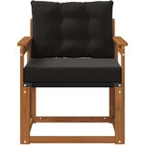  2 Komad Set vanjskih sofa Čvrsto drvo akacije i Textilene - Prirodna i crno Otvoreni okvir | shoptok.hr