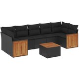  The Living Store Vrtna sedežna garnitura 8-delna z blazinami črn poli ratan - Vrtna Sedežna Garniture, (21453315) | Shoptok.si