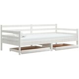  Dnevni ležaj s ladicama 90 x 200 cm bijeli od masivne borovine | shoptok.hr