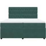  Krevet s oprugama i madracem tamnozeleni 200x200 cm baršunasti | shoptok.hr