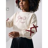 Sinsay Crewneck majica s pamukom i motivom mašni | shoptok.hr