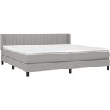  Box spring postelja z vzmetnico svetlo siva 200x200 cm blago, (20900078) | Shoptok.si