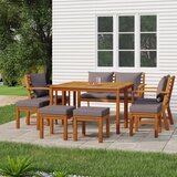  9-dijelni vrtni blagovaonski set s jastucima od bagremovog drva | Eponuda.com