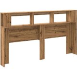 vidaXL LED posteljno vzglavje artisan hrast 180x18,5x103,5 cm inž. les | Shoptok.si