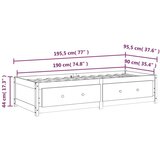 Dnevni krevet boja meda 90 x 190 cm 3FT mali masivna borovina | shoptok.hr
