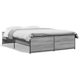 Maison Chic Posteljni okvir - Dvoposteljna postelja - Zakonska postelja siva sonoma 135x190 cm inženirski les in kovina-J15182, (21760837) Cene
