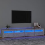 TV ormarić s LED svjetlima siva boja betona 240x35x40 cm | shoptok.hr