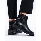 W. POTOCKI Black low boots with flat heels Potocki cene