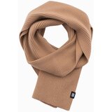 Ombre Men's monochromatic ribbed knit scarf - light brown Cijene