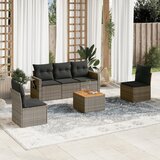 The Living Store Vrtna sedežna garnitura 6-delna z blazinami siv poli ratan - Vrtna Sedežna Garniture, (21462137) | Shoptok.si