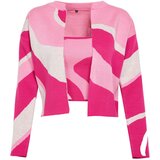 Trendyol pink patterned blouse-cardigan knitwear cardigan Cene