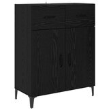 vidaXL Strani šal Črni hrast 34 x 69,5 x 90 cm Konstruiran les | Shoptok.si