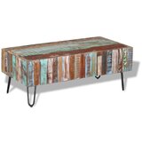  Klubska mizica iz trdnega predelanega lesa 100x50x38 cm | Shoptok.si