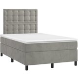 The Living Store Box spring postelja z vzmetnico svetlo siva 120x190 cm žamet - Box Spring Postelja, (21450417) | Shoptok.si