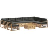 vidaXL Zunanja garnitura za sedenje z blazino 10 pcs Bela in antracit, (5000271850) | Shoptok.si