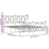 vidaXL metalni okvir kreveta uzglavlje i podnožje crni 135x190 cm | shoptok.hr