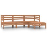 The Living Store Vrtna sedežna garnitura 4-delna trdna borovina medeno rjava - Vrtna Sedežna Garnitura, (21474623) | Shoptok.si