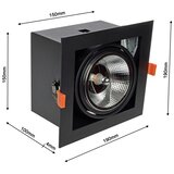 Ugradno stropno svetlo PLAZA AR111 1xGU10/12W/230V crno | Eponuda.com