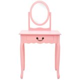 vidaXL Mizica za ličenje s stolčkom roza 65x36x128cm pavlovnija in MDF | Shoptok.si