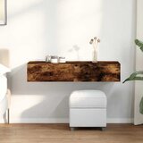 vidaXL Stenska polica s predali dimljen hrast 100x36x19 cm inž. les | Shoptok.si