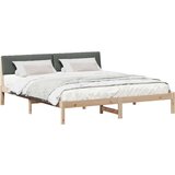  Okvir kreveta smeđe i tamnosivo 180 x 200 cm Masivna borovina | shoptok.hr