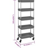  Kuhinjska kolica s 5 razine crna 42x29x128 cm željezo i ABS | shoptok.hr