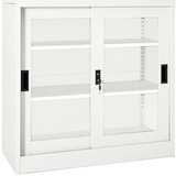 The Living Store Omara z drsnimi vrati bela 90x40x90 cm jeklo - Omara Z Drsnimi Vrati, (21436248) Cene