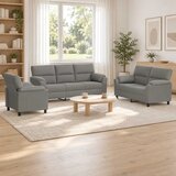  Set sofe 3 pcs Svjetlosiva Baršun - Svjetlosiva 1-sjedalo + 2-sjedalo (140 cm) + 3-sjedalo Cijene